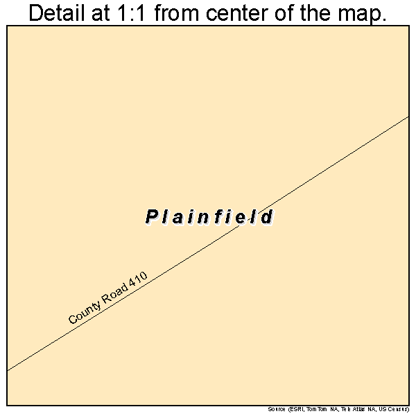 Plainfield, Ohio road map detail