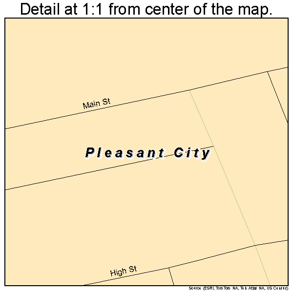 Pleasant City, Ohio road map detail