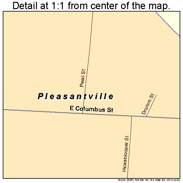 Pleasantville, Ohio road map detail