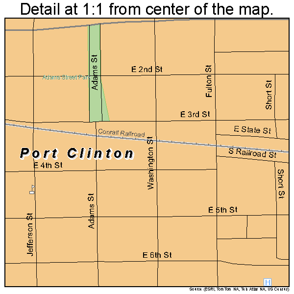 Port Clinton, Ohio road map detail