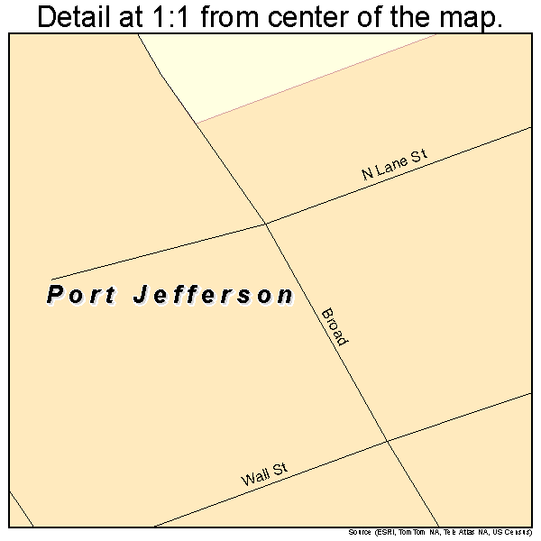 Port Jefferson, Ohio road map detail