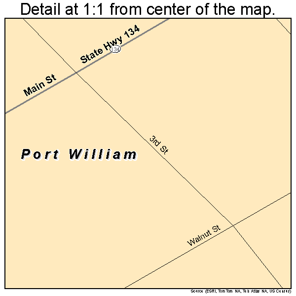 Port William, Ohio road map detail