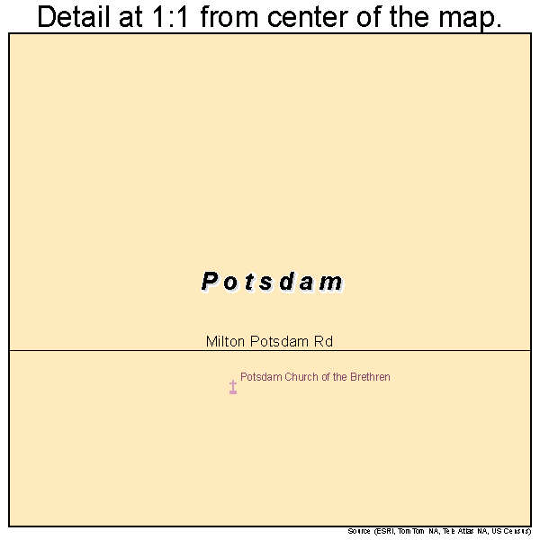 Potsdam, Ohio road map detail