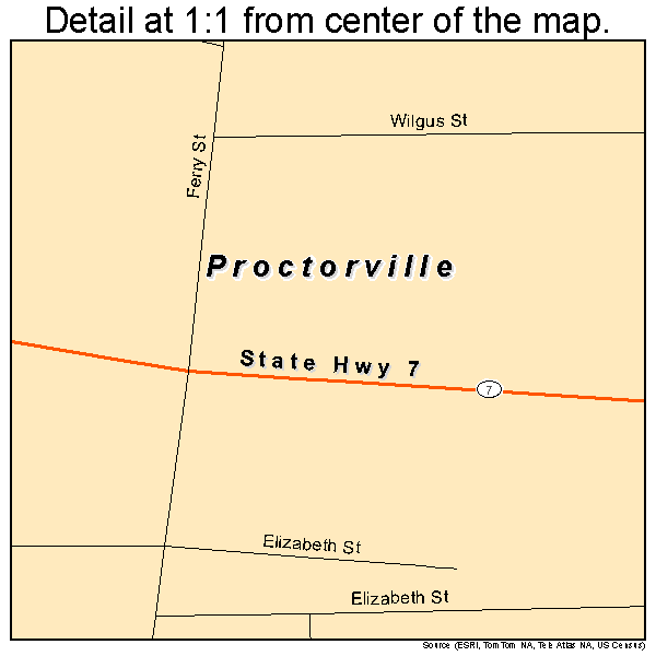 Proctorville, Ohio road map detail