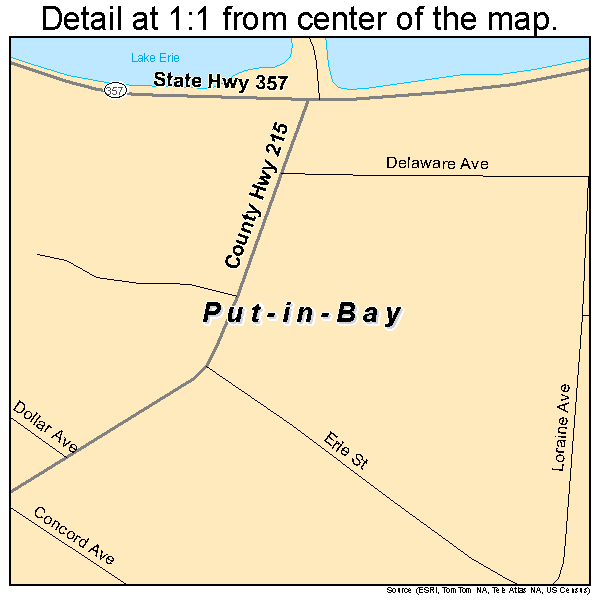 Put-in-Bay, Ohio road map detail
