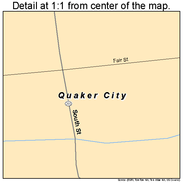Quaker City, Ohio road map detail