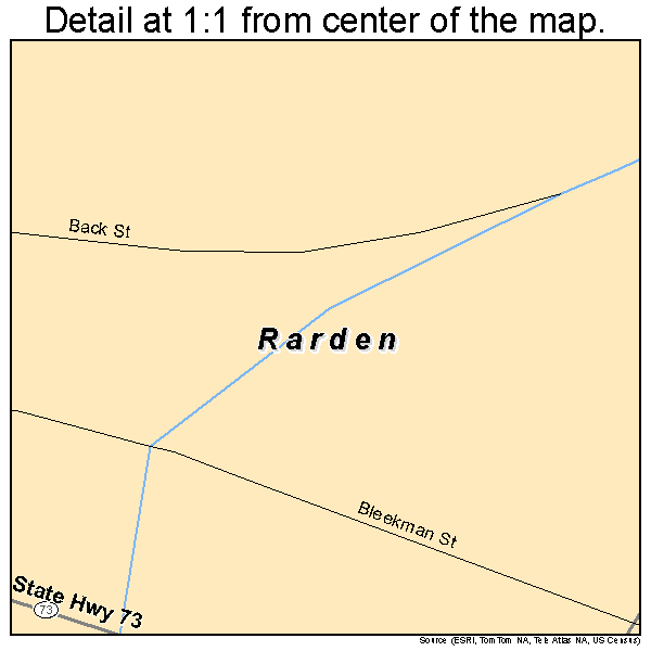 Rarden, Ohio road map detail