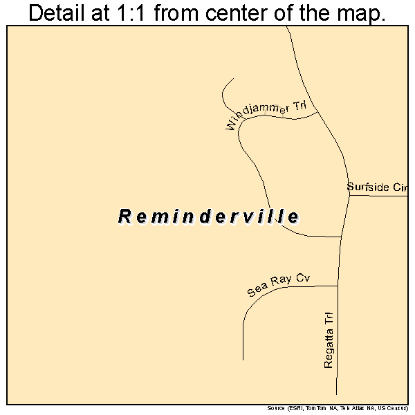 Reminderville, Ohio road map detail