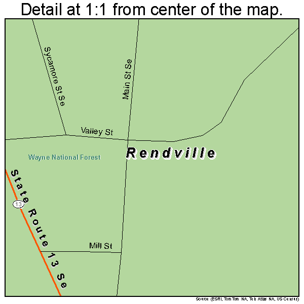 Rendville, Ohio road map detail