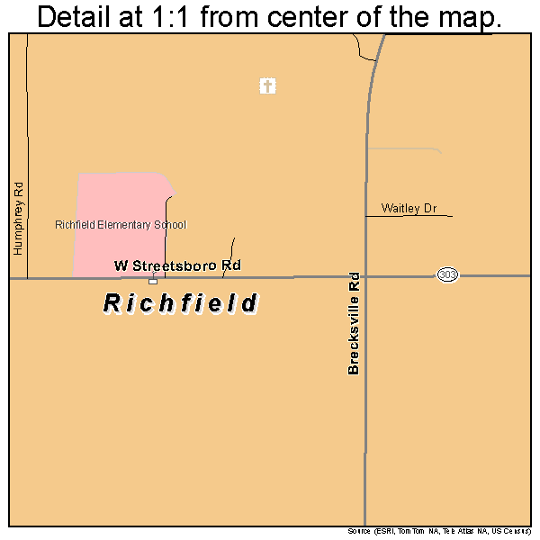 Richfield, Ohio road map detail
