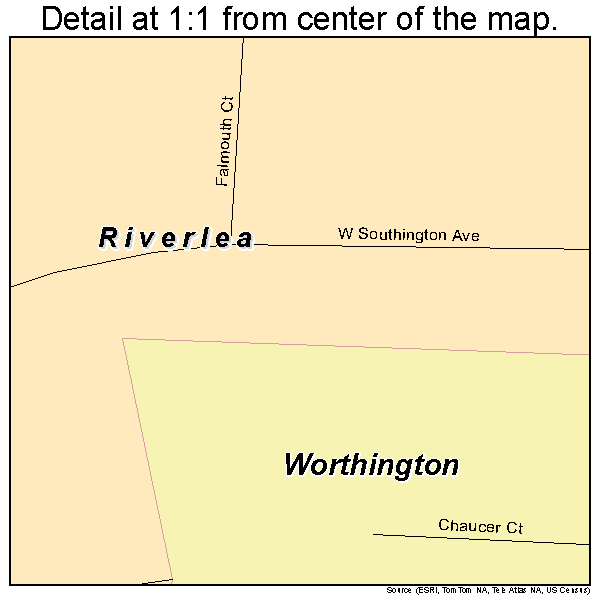 Riverlea, Ohio road map detail