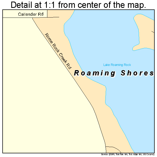 Roaming Shores, Ohio road map detail
