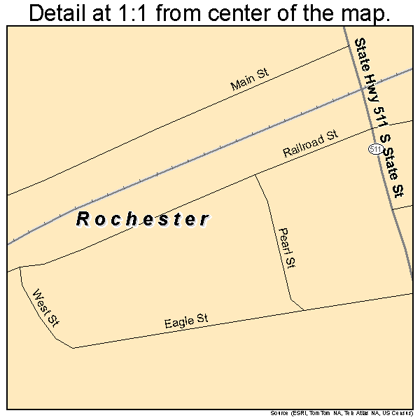 Rochester, Ohio road map detail