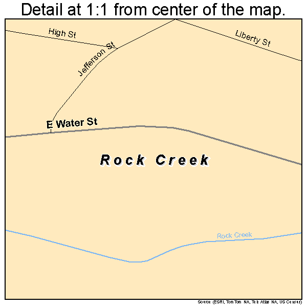 Rock Creek, Ohio road map detail