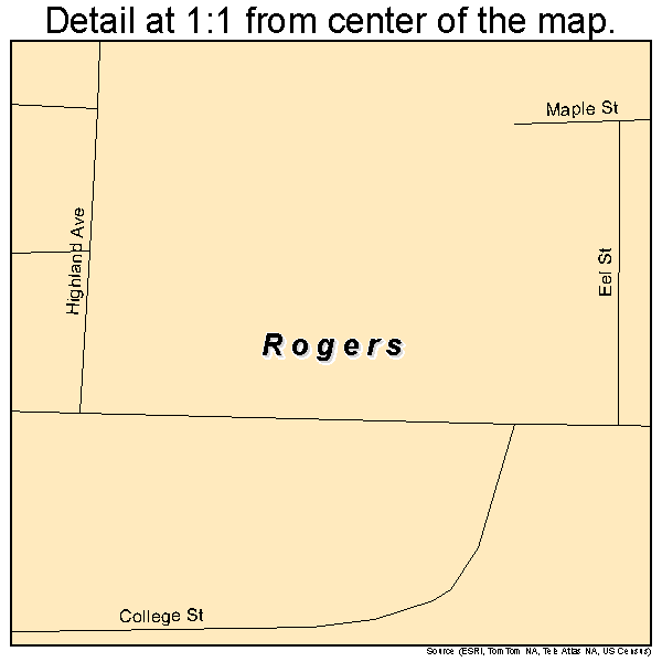 Rogers, Ohio road map detail