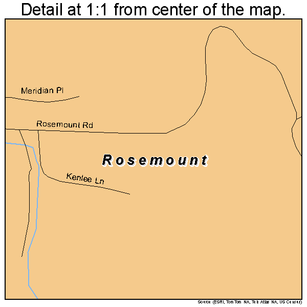 Rosemount, Ohio road map detail