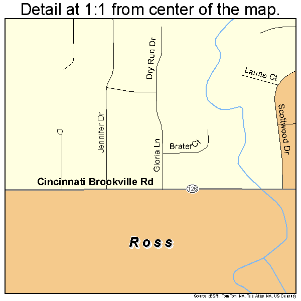 Ross, Ohio road map detail