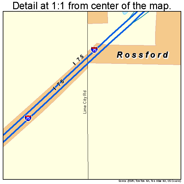 Rossford, Ohio road map detail