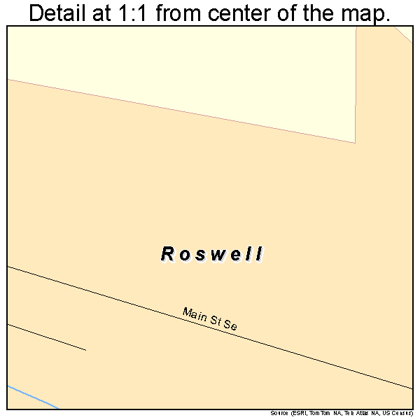 Roswell, Ohio road map detail