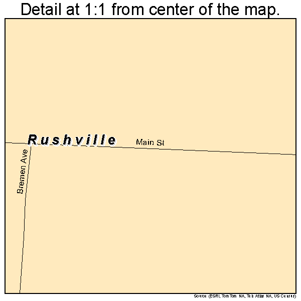 Rushville, Ohio road map detail