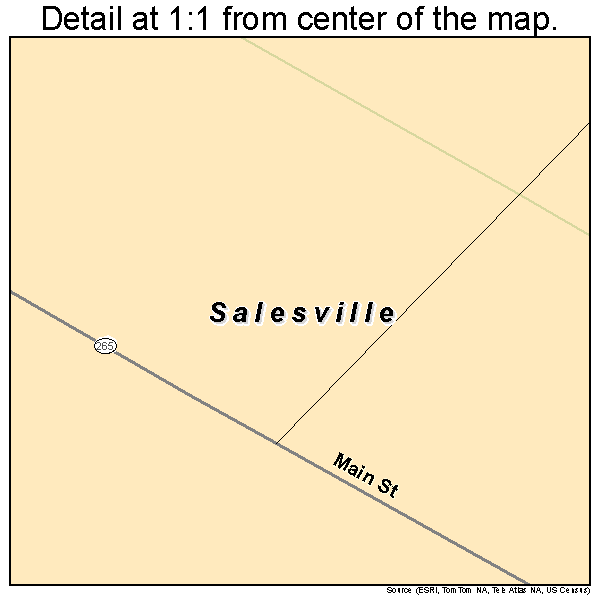 Salesville, Ohio road map detail