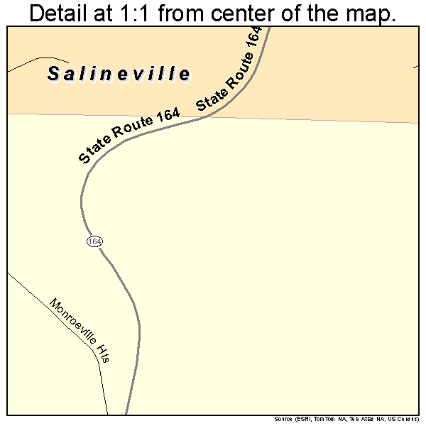 Salineville, Ohio road map detail