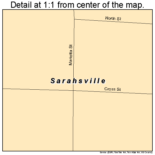 Sarahsville, Ohio road map detail