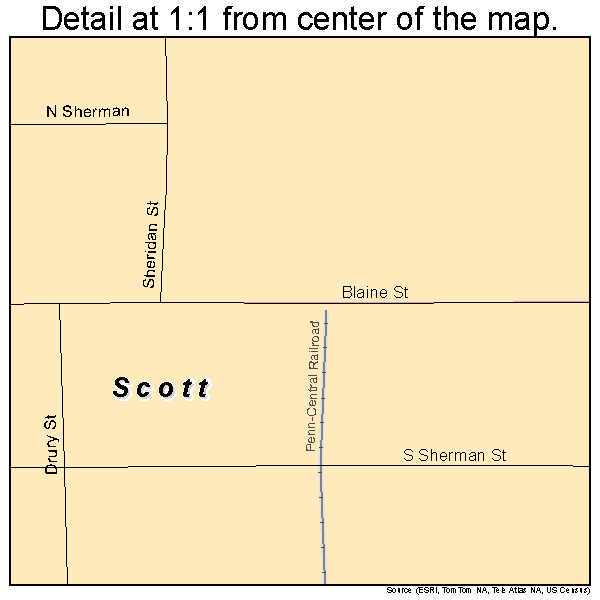 Scott, Ohio road map detail