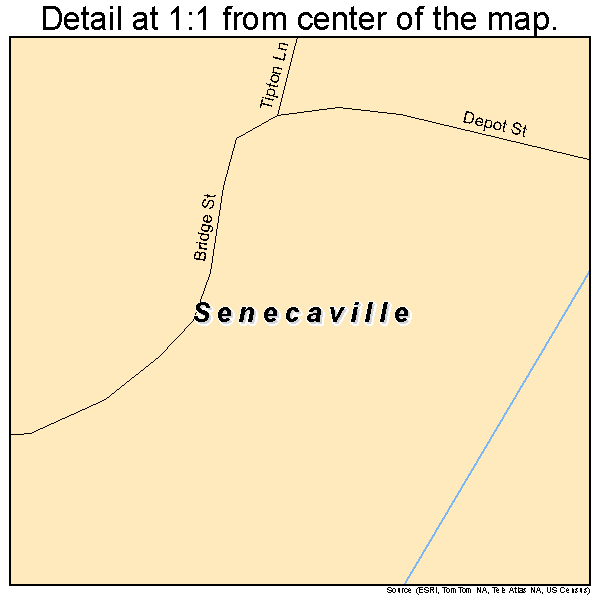 Senecaville, Ohio road map detail