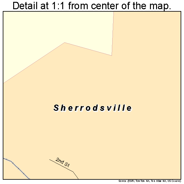 Sherrodsville, Ohio road map detail