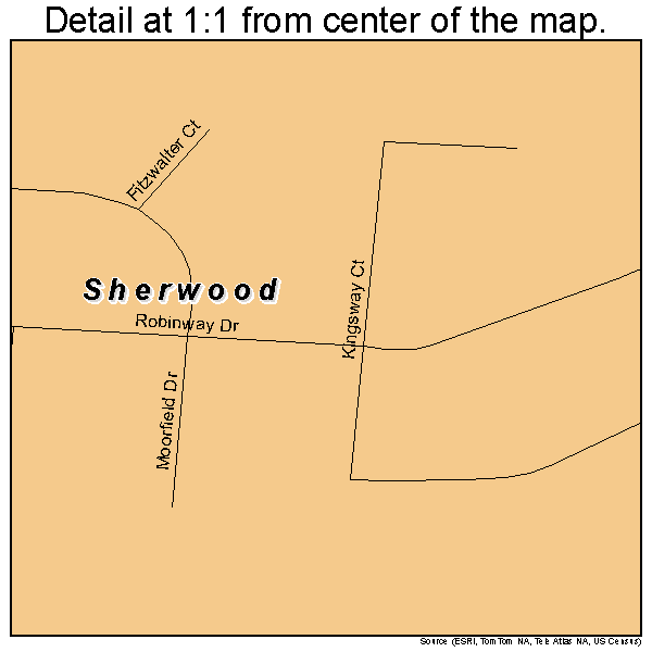 Sherwood, Ohio road map detail