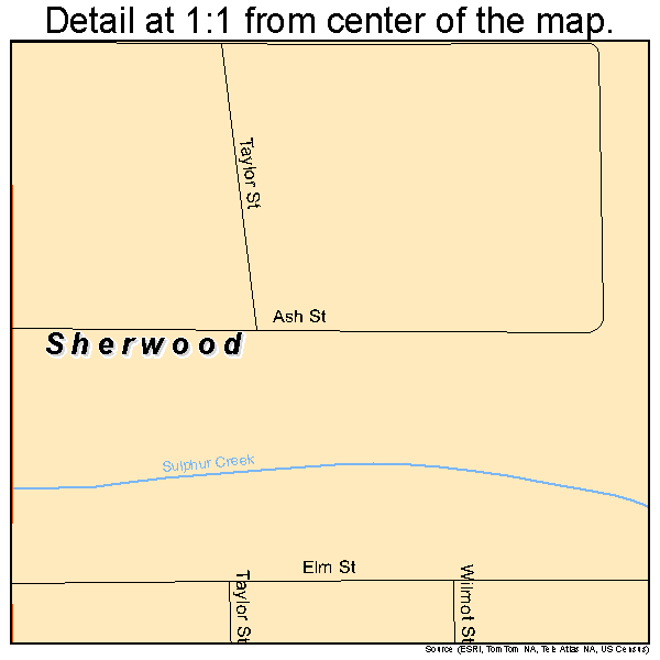 Sherwood, Ohio road map detail
