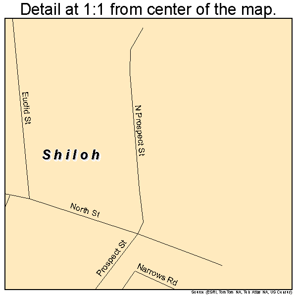Shiloh, Ohio road map detail