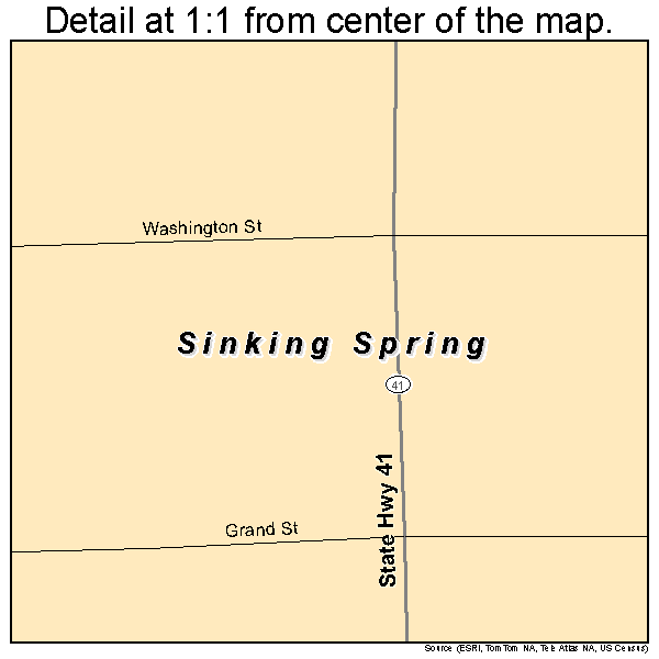 Sinking Spring, Ohio road map detail