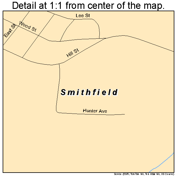 Smithfield, Ohio road map detail