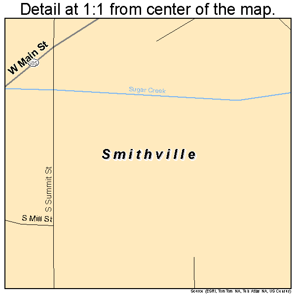 Smithville, Ohio road map detail