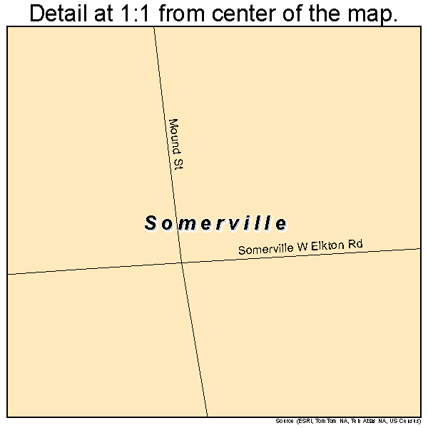 Somerville, Ohio road map detail