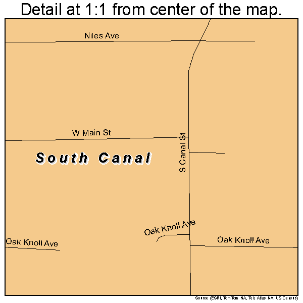 South Canal, Ohio road map detail