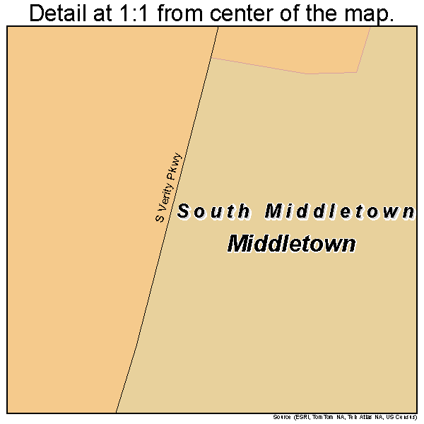 South Middletown, Ohio road map detail