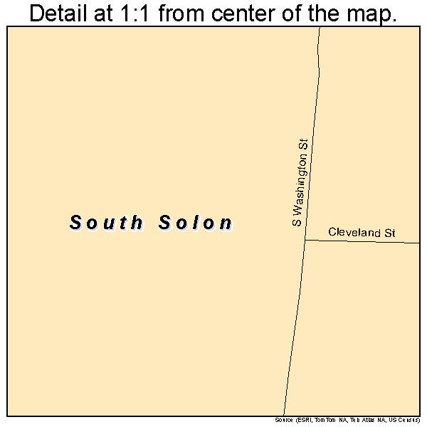 South Solon, Ohio road map detail