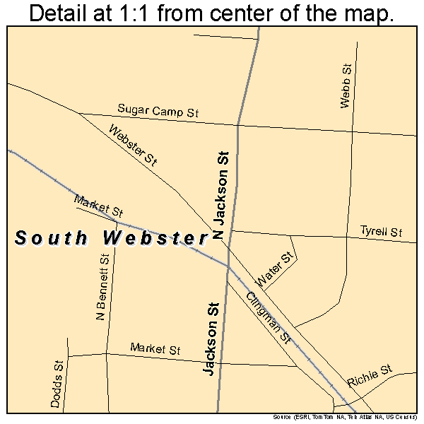 South Webster, Ohio road map detail