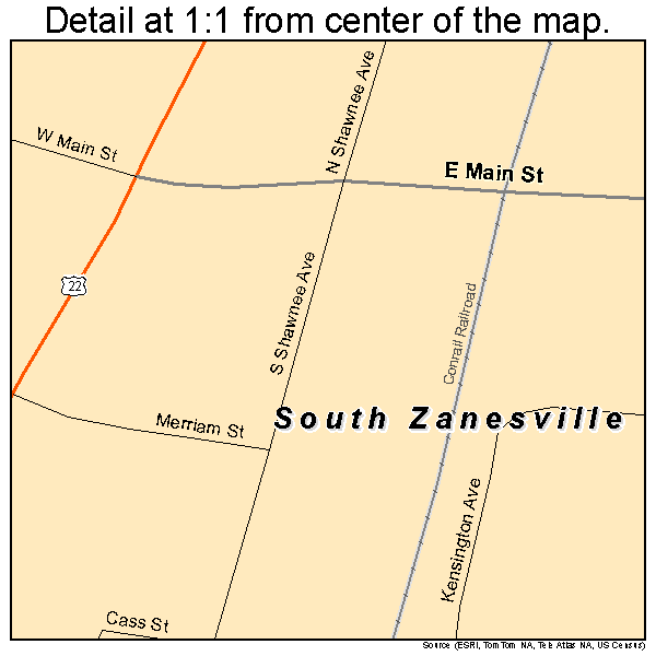 South Zanesville Ohio Street Map 3973894