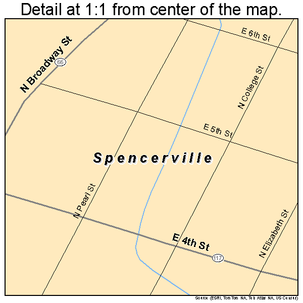 Spencerville, Ohio road map detail