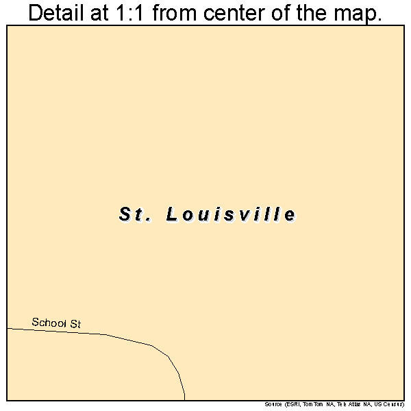 St. Louisville, Ohio road map detail