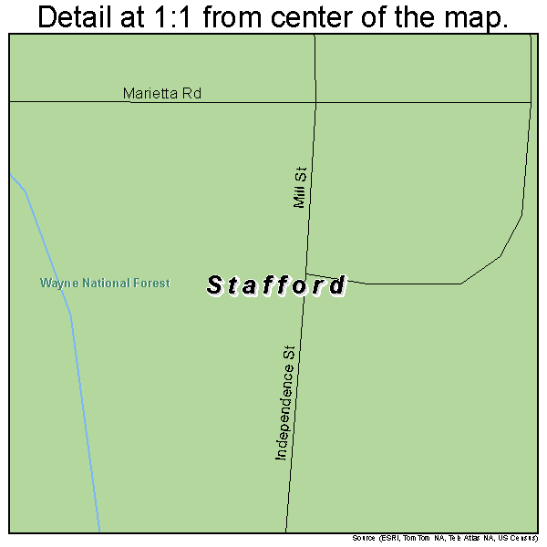 Stafford, Ohio road map detail