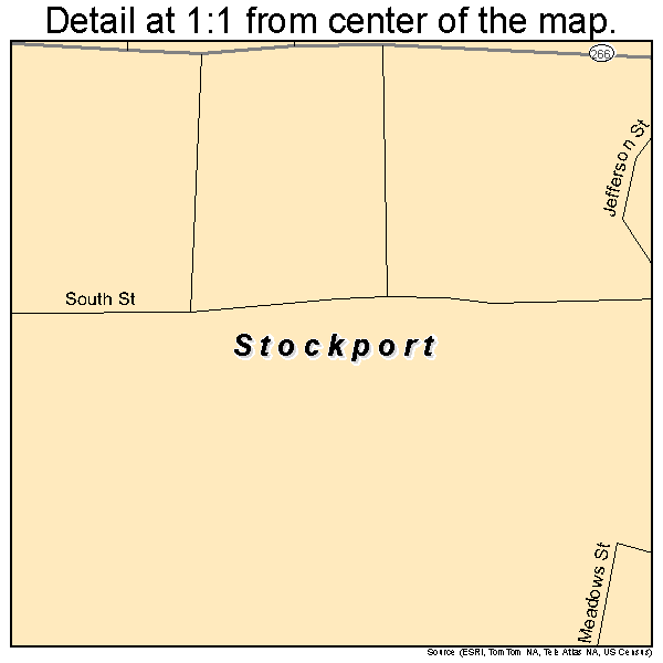 Stockport, Ohio road map detail