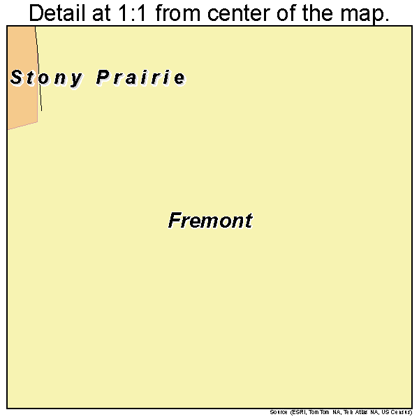 Stony Prairie, Ohio road map detail