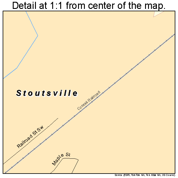 Stoutsville, Ohio road map detail