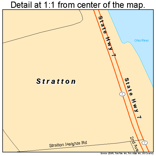 Stratton, Ohio road map detail