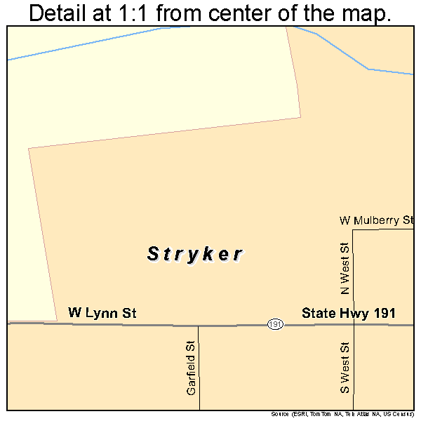 Stryker, Ohio road map detail